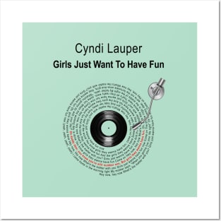 GIRLS JUT WANT TO HAVE FUN LYRICS ILLUSTRATIONS Posters and Art